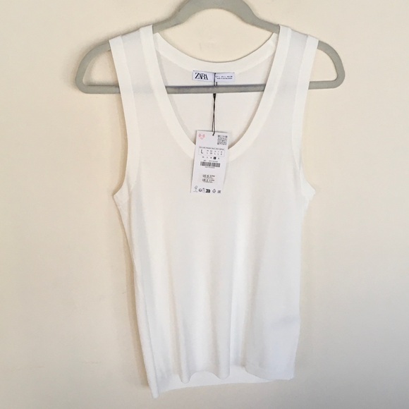 Zara Classic White Tank Top - Picture 1 of 5